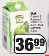 Spar Pressed & Squeezed 100% Fruit Juice Blend Assorted-2Ltr Each