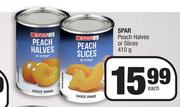 Spar Peach Halves Or Slices-410g Each