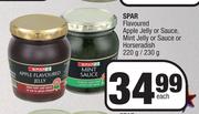 Spar Flavoured Apple Jelly Or Sauce, Mint Jelly Or Sauce Or Horseradish-220g/230g Each
