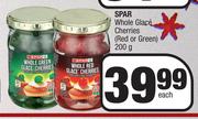 Spar Whole Glace Cherries (Red Or Green)-200g Each