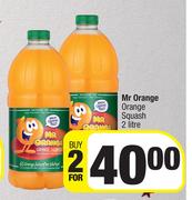 Mr Orange Squash-For 2 x 2Ltr