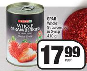 Spar Whole Strawberries In Syrup-410g Each