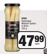 Spar Asparagus Medium Spears In Brine-330g Each