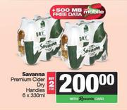 Savanna Premium Cider Dry Handies-For 2 x 6 x 330ml