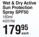 Techni Block Wet & Dry Active Sun Protection Spray SPF50- 150ml