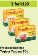 Freshpak Rooibos Tagless Teabags-For 3 x 80's Pack