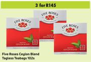 Five Roses Ceylon Blend Tagless Teabags-For 3 x 102's Pack