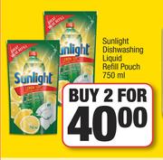 Sunlight Dishwashing Liquid Refill Pouch-For 2 x 750ml 