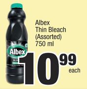 Albex Thin Bleach (Assorted)-750ml Each