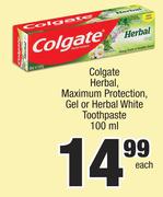 Colgate Herbal, Maximum Protection, Gel Or Herbal White Toothpaste-100ml Each 
