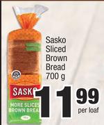 Sasko Sliced Brown Bread-700g Per Loaf