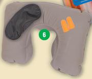 Basics Travel Pillow & Eye Mask With Ear Plugs-Per Set