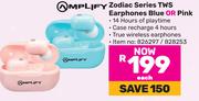 Amplify Zodiac Series TWS Earphones Blue Or Pink-Each