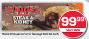Mama's Pies Assorted Or Sausage Rolls-6s Each