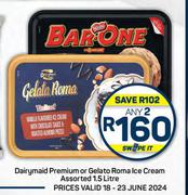 Dairymaid Premium Or Gelato Roma Ice Cream Assorted-Any 2 x 1.5L