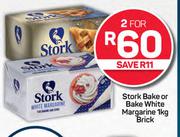 Stork Bake Or Bake White Margarine Brick-For 2 x 1Kg