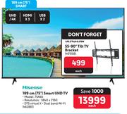 Hisense 75" (189cm) Smart UHD TV 75A6K