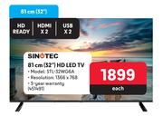 Sinotec 32" (81cm) HD Ready LED TV STL-32WG6A