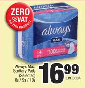 Always Maxi Sanitary Pads (Selected)-8s/9s/10s Per Pack