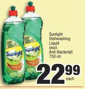 Sunlight Dishwashing Liquid (Excl.Anti Bacterial)-750ml Each