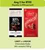 Lindt Or Lindor chocolate Slabs (All Variants)-For Any 2 x 100g