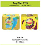 Lipton Ice Tea (All Variants)-For Any 2 x 6 x 300ml