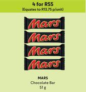 Mars Chocolate Bar-For 4 x 51g