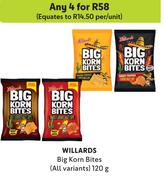 Willards Big Korn Bites (All Variants)-For Any 4 x 120g