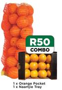 1 x Orange Pocket, 1 x Naartjie Tray-Combo