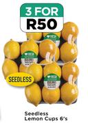 Seedless Lemon Cups-For 3 x 6's