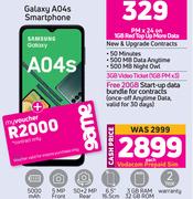 Samsung Galaxy A04s Smartphone-On 1GB Red Top Up More Data