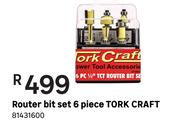 Tork Craft Router Bit Set 6 Piece 81431600