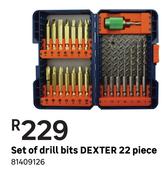 Dexter Set Of Drill Bits 22 Piece 81409126