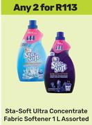 Sta Soft Ultra Concentrate Fabric Softener Assorted-For 2 x 1L