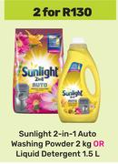 Sunlight 2 In 1 Auto Washing Powder 2Kg Or Liquid Detergent 1.5L-For 2