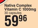 Nativa Complex Vitamin C 1000 mg 30 Capsules