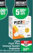Cipla Fizz C Plus Immune System Supporter 30 Effervescent Tablets