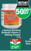 Lifestyle Nutrition Buffered Vitamin C 1000 mg Powder-300g