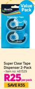 Bostik Super Clear Tape Dispenser 2-Pack- Per Pack