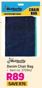 Butterfly Denim Chair Bag