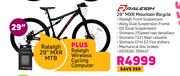 Raleigh 29" MXR Mountain Bicycle + Raleigh Wireless Cycling Computer