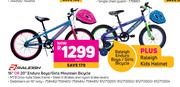 Raleigh 16" Or 20" Enduro Boys/ Girls Mountain Bicycle + Raleigh Kids Helmet-Each