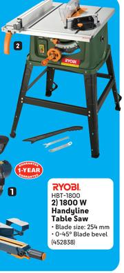 Special Ryobi 1800W Handyline Table Saw HBT 1800 452838 Each m