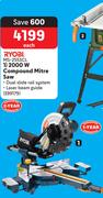 Ryobi 2000W Compound Mitre Saw MS-255SCL 399179-Each