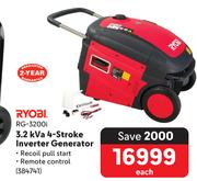 Ryobi 3.2kVa 4-Stroke Inverter Generator RG-3200i 384741-Each 