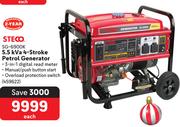 Steco 5.5kVa 4-Stroke Petrol Generator SG-6900K 459622-Each
