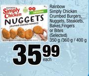 Rainbow Simply Chicken Crumbed Burgers-350g/360g/400g Each