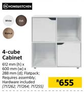 Home & Kitchen 4 Cube Cabinet-612mm (h) x 600mm (w) x 288mm (d)