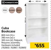 Home & Kitchen Cuba Bookcase-800mm (h) x 390mm (w) x 300mm (d)