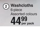 Baby Things Washcloths 6 Piece Assorted Colours-Per Pack